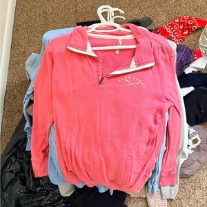 Glen Arbor Pink Quarter-Zip Pullover Turtleneck Sweater